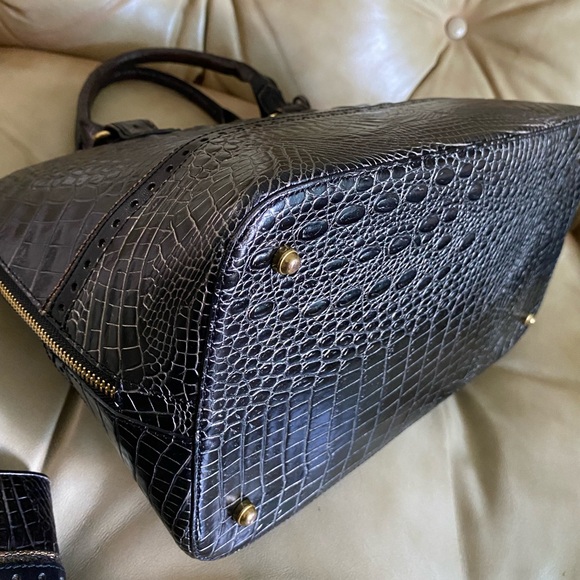 Vintage Brahmin Vivian Satchel & Wallet Set Melbourne Leather Tri-Color - Picture 7 of 15